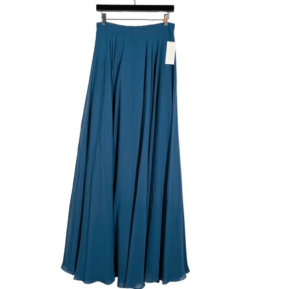 NEW! Jenny Yoo Collection Hampton Skirt Evening Blue Luxe Chiffon Wedding - 6 - Picture 1 of 7
